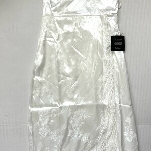 Lulu's Ivory Satin Floral Gown